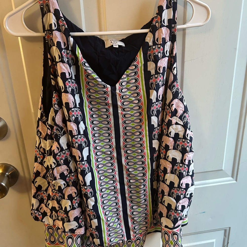 Elephant Print Sleeveless Top